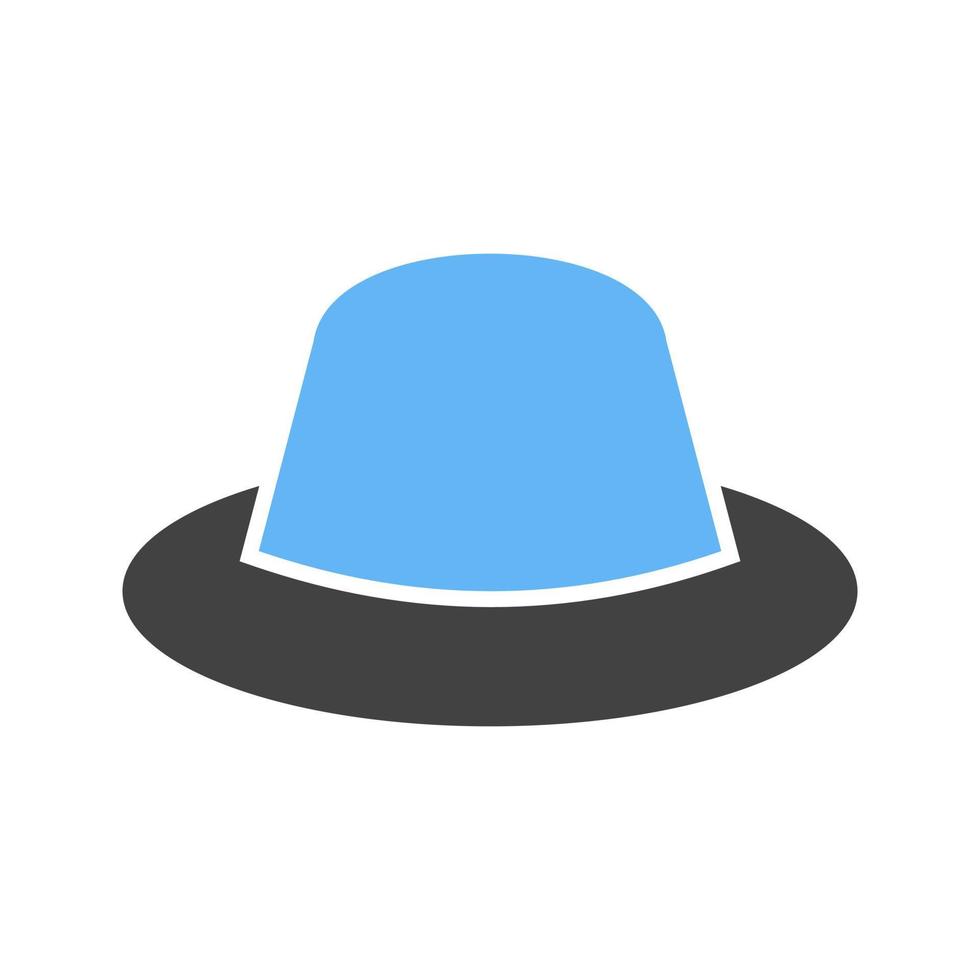 Hat Glyph Blue and Black Icon vector