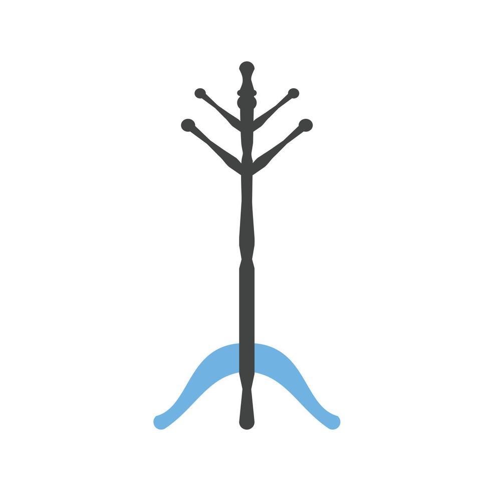 Coat Stand Glyph Blue and Black Icon vector