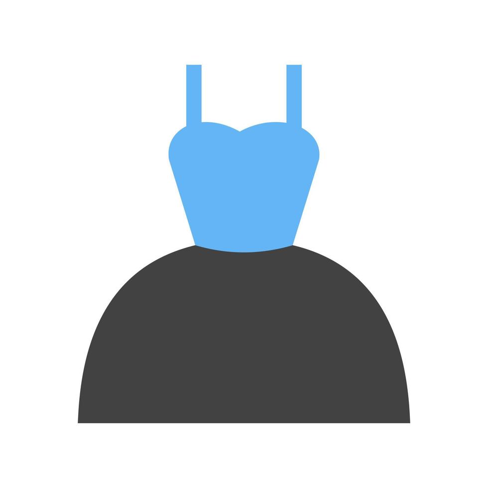 vestido de mujer glifo icono azul y negro vector