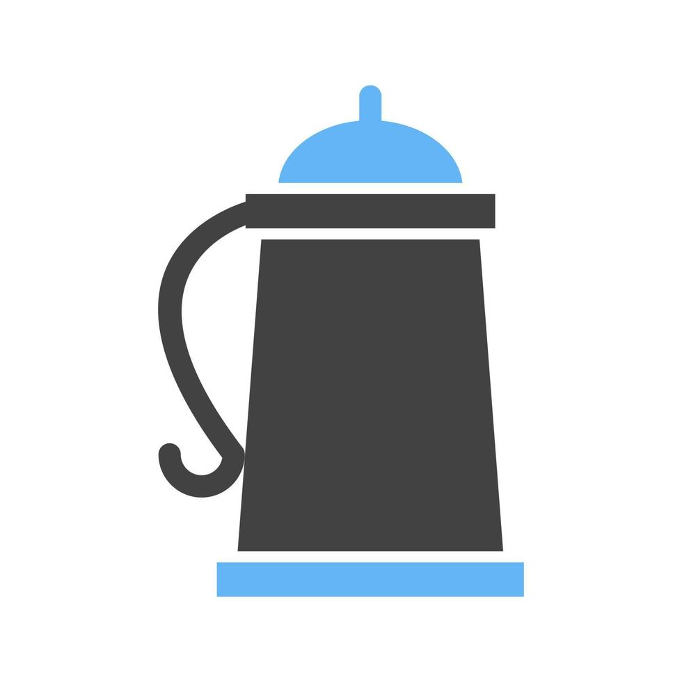 Beer Mug Glyph Blue and Black Icon vector