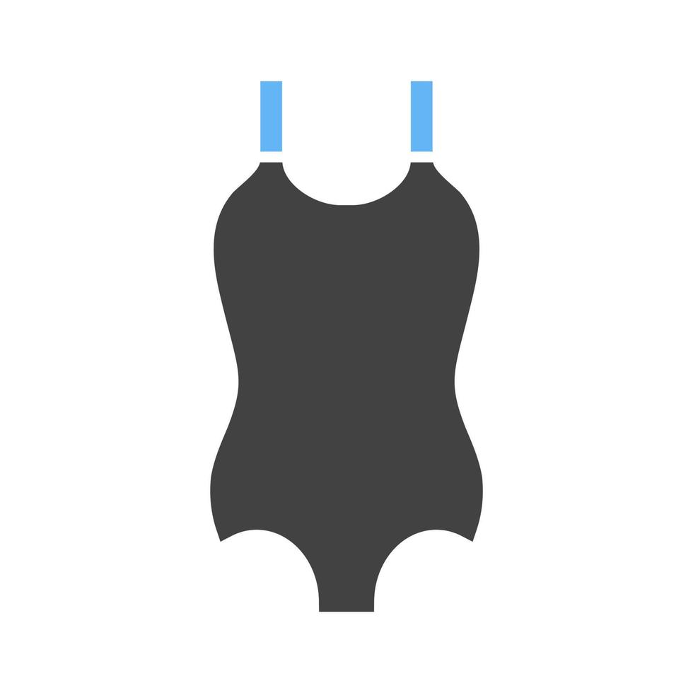 Swimming Vest Glyph Blue and Black Icon vector