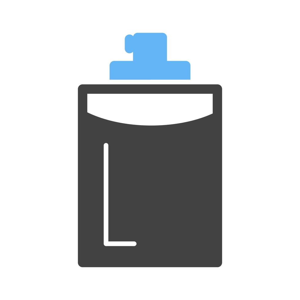 botella de perfume glifo icono azul y negro vector