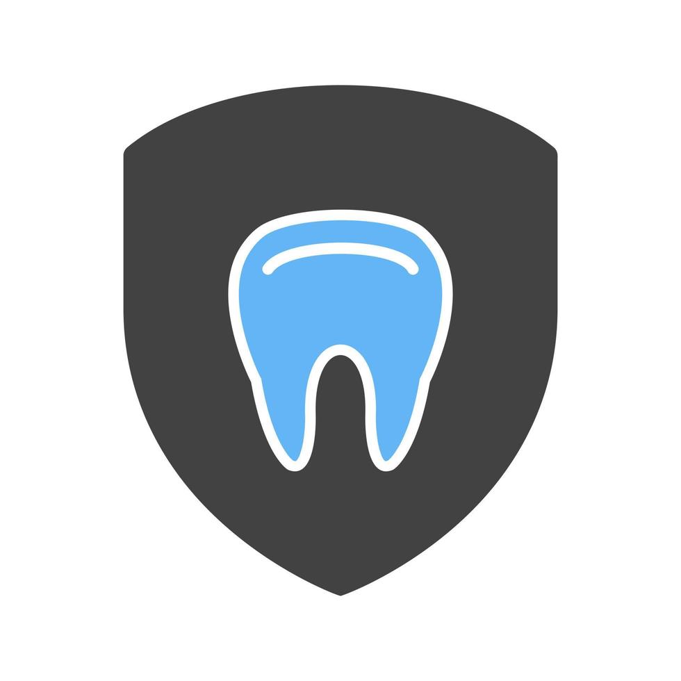 Teeth Protection Glyph Blue and Black Icon vector