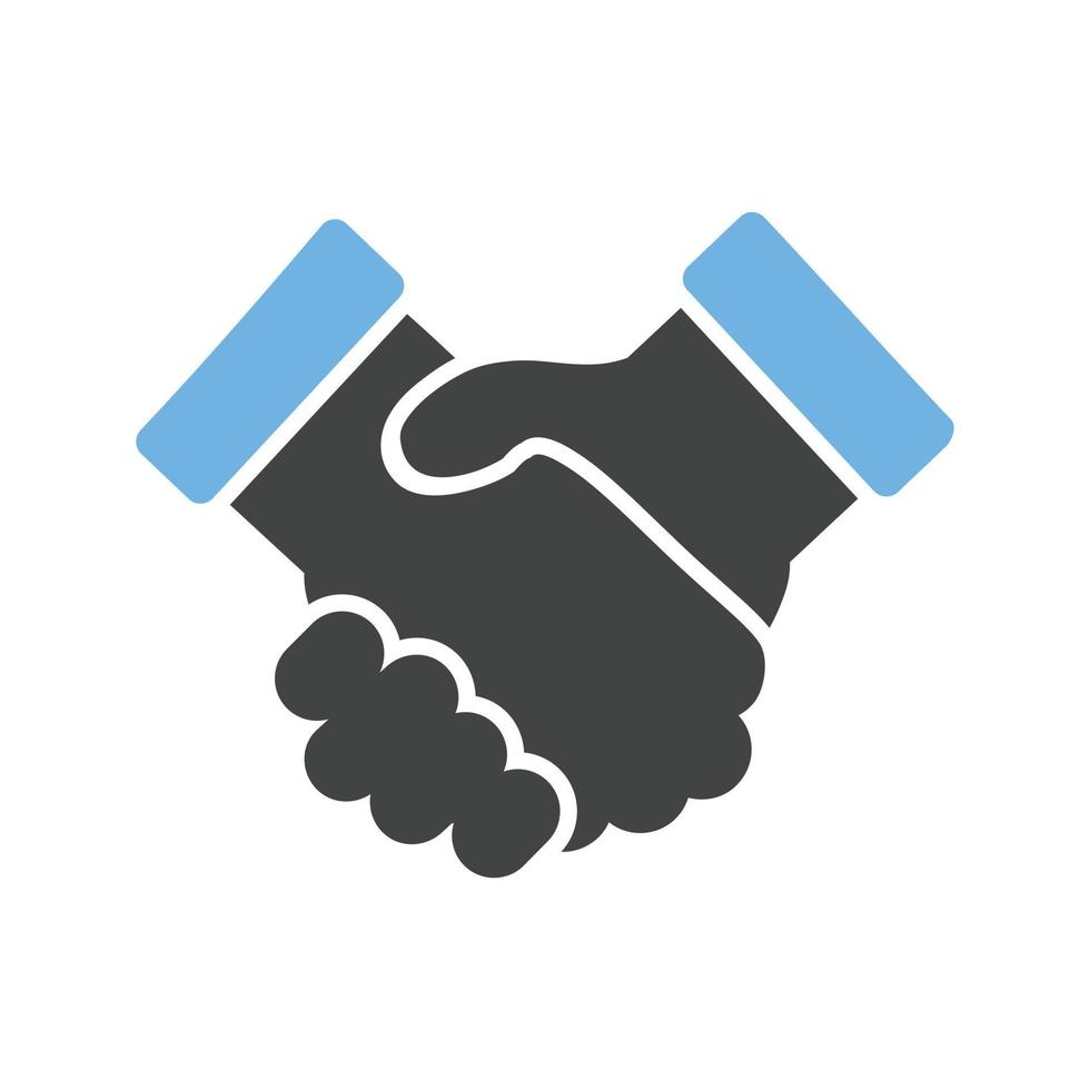 Handshake Glyph Blue and Black Icon vector