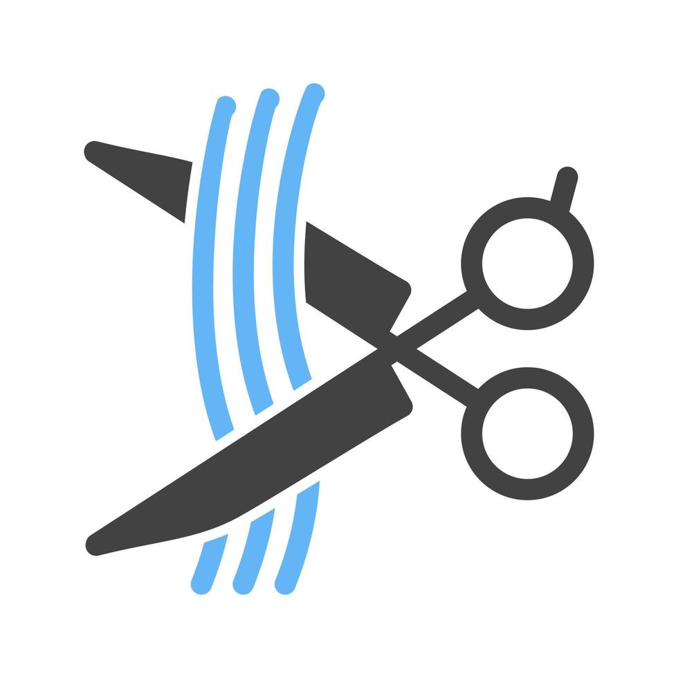 Hair Cut Glyph Blue and Black Icon vector