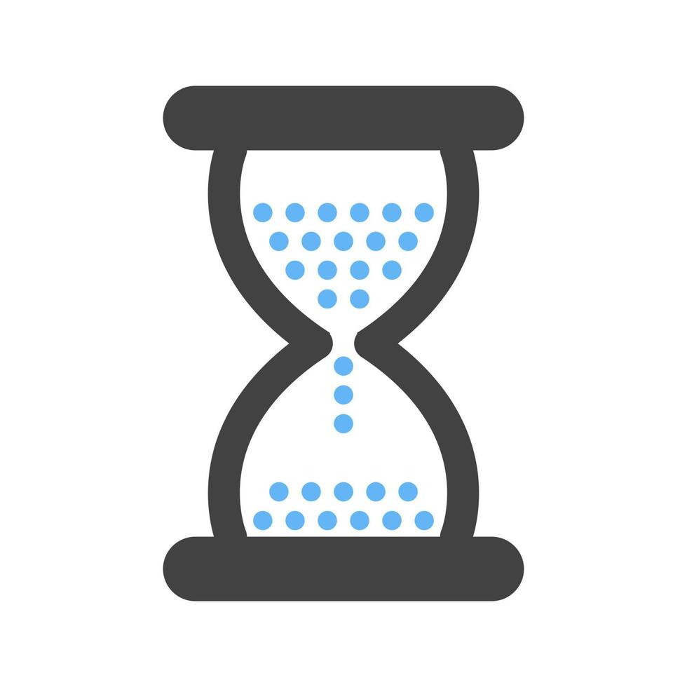 Hourglass Glyph Blue and Black Icon vector