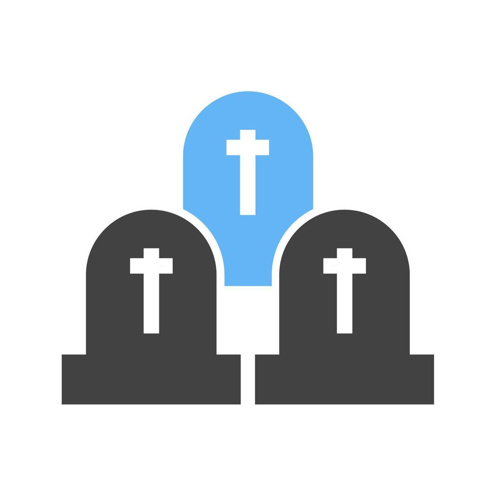 Graveyard Glyph Blue and Black Icon vector