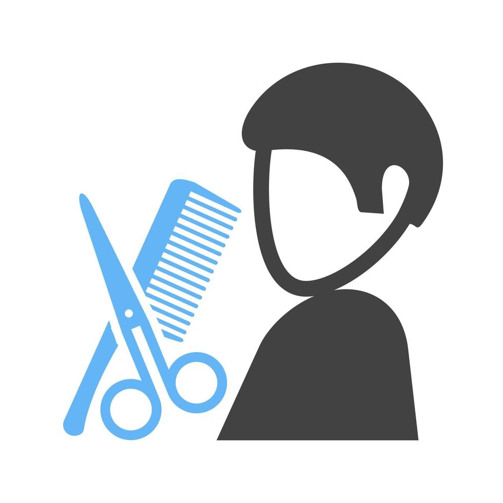 Hairdresser Glyph Blue and Black Icon vector