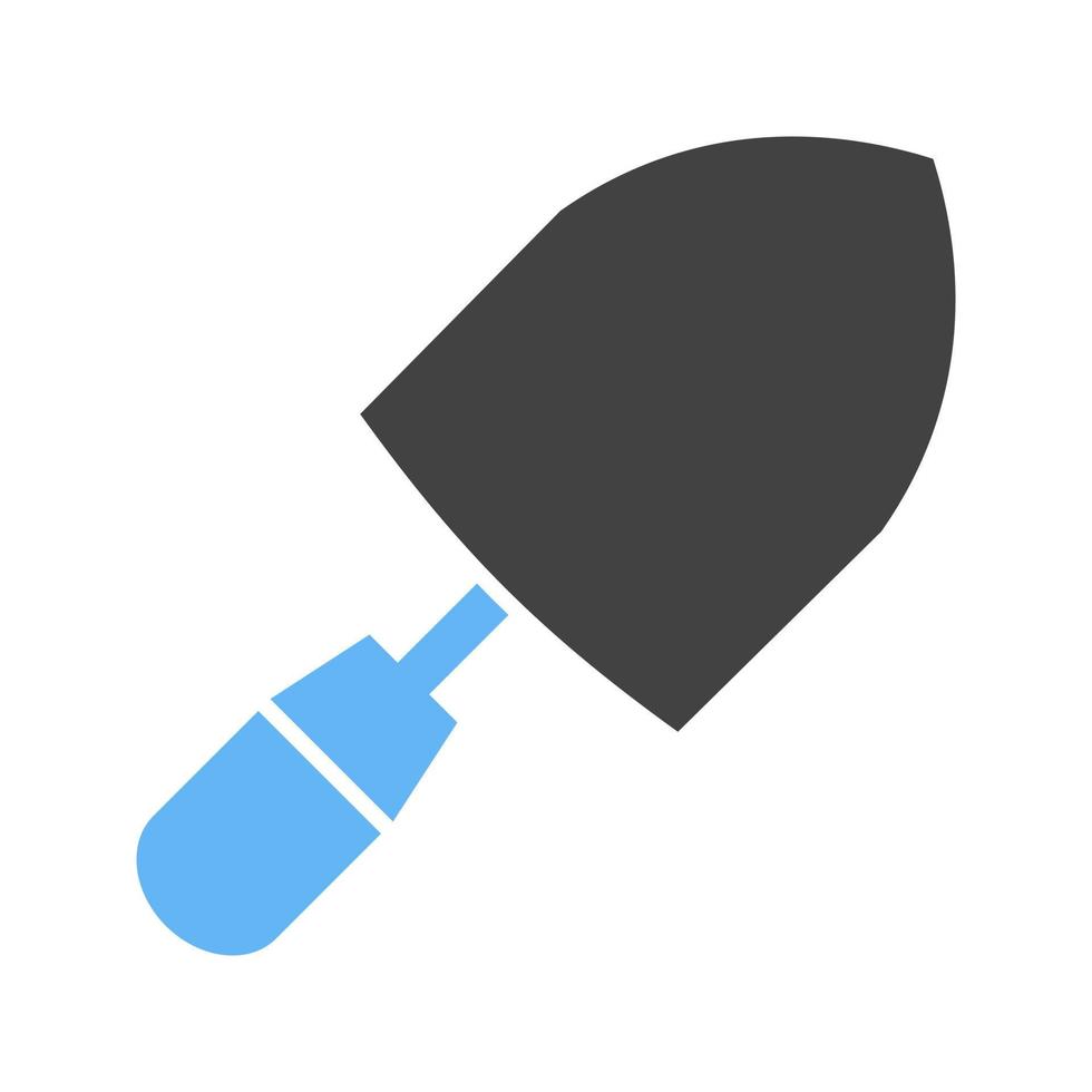 Trowel Glyph Blue and Black Icon vector