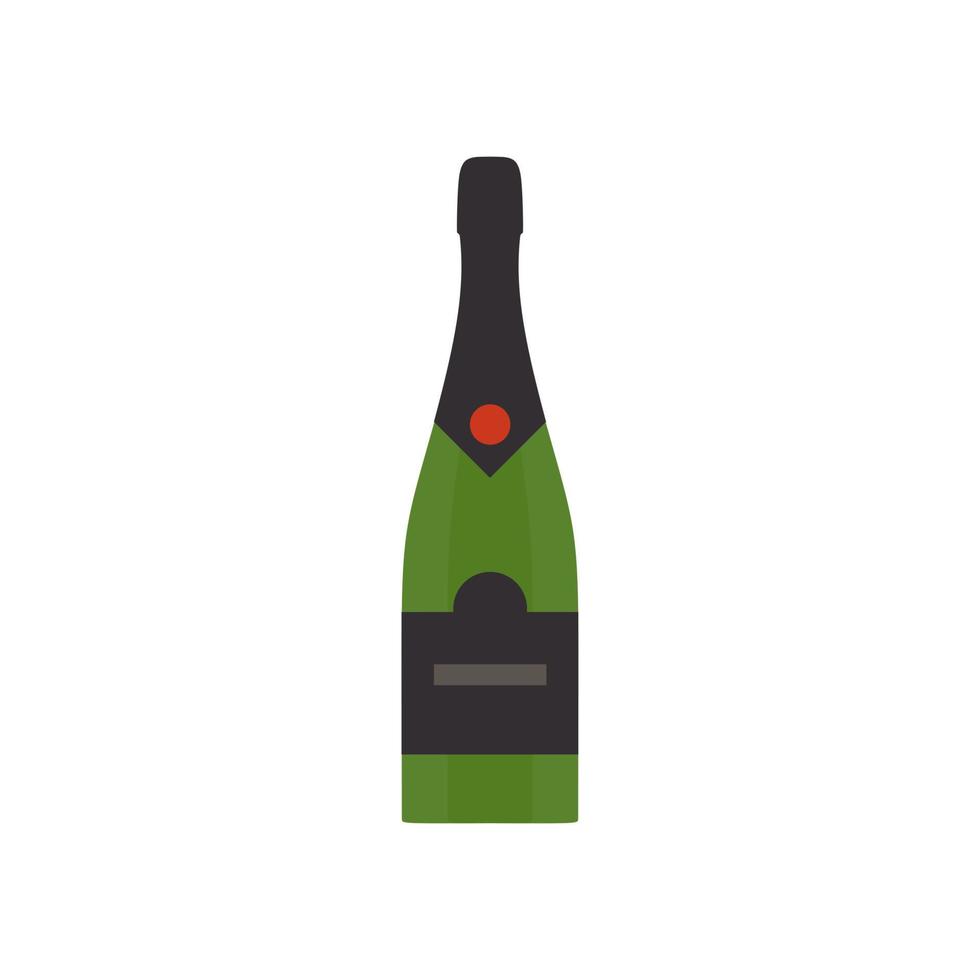 botella de champán verde bebida festiva decoración símbolo vector icono. bebida de vidrio de saludo de aniversario líquido