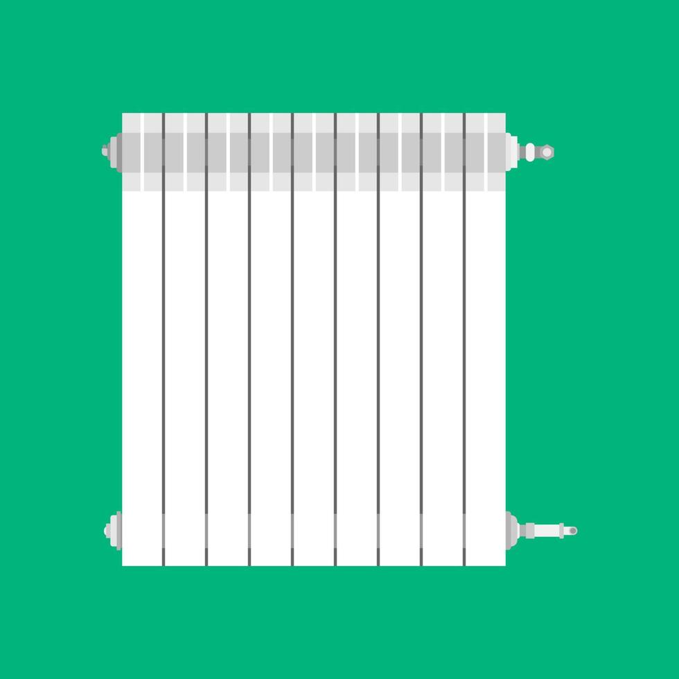 calefaccion bateria blanco plano caliente industria tuberia building. icono de vector de calentador de habitación cálida eco. panel del radiador de agua del sistema