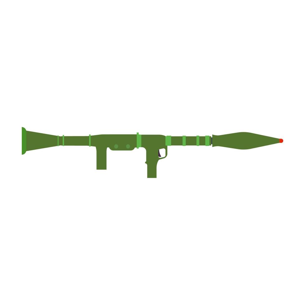 Rocket launcher vector weapon gun isolated white. RPG launcher rocket symbol icon grenade. Danger weapon rifle ammunition isolated icon. Combat soldier battle ammunition gun war technology