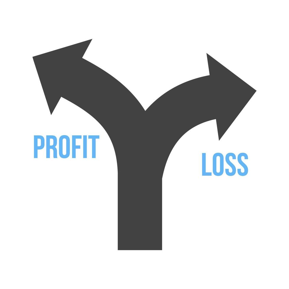 Profit Loss Glyph Blue and Black Icon vector