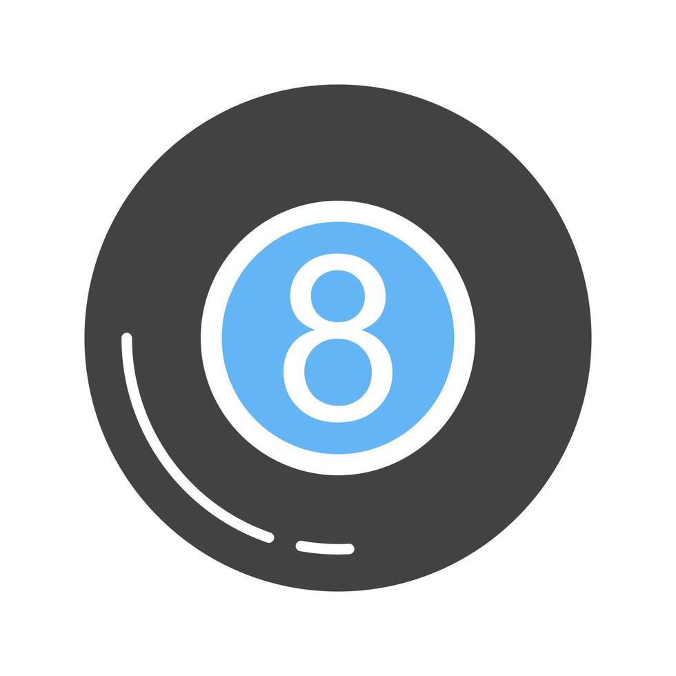 Pool Ball Glyph Blue and Black Icon vector