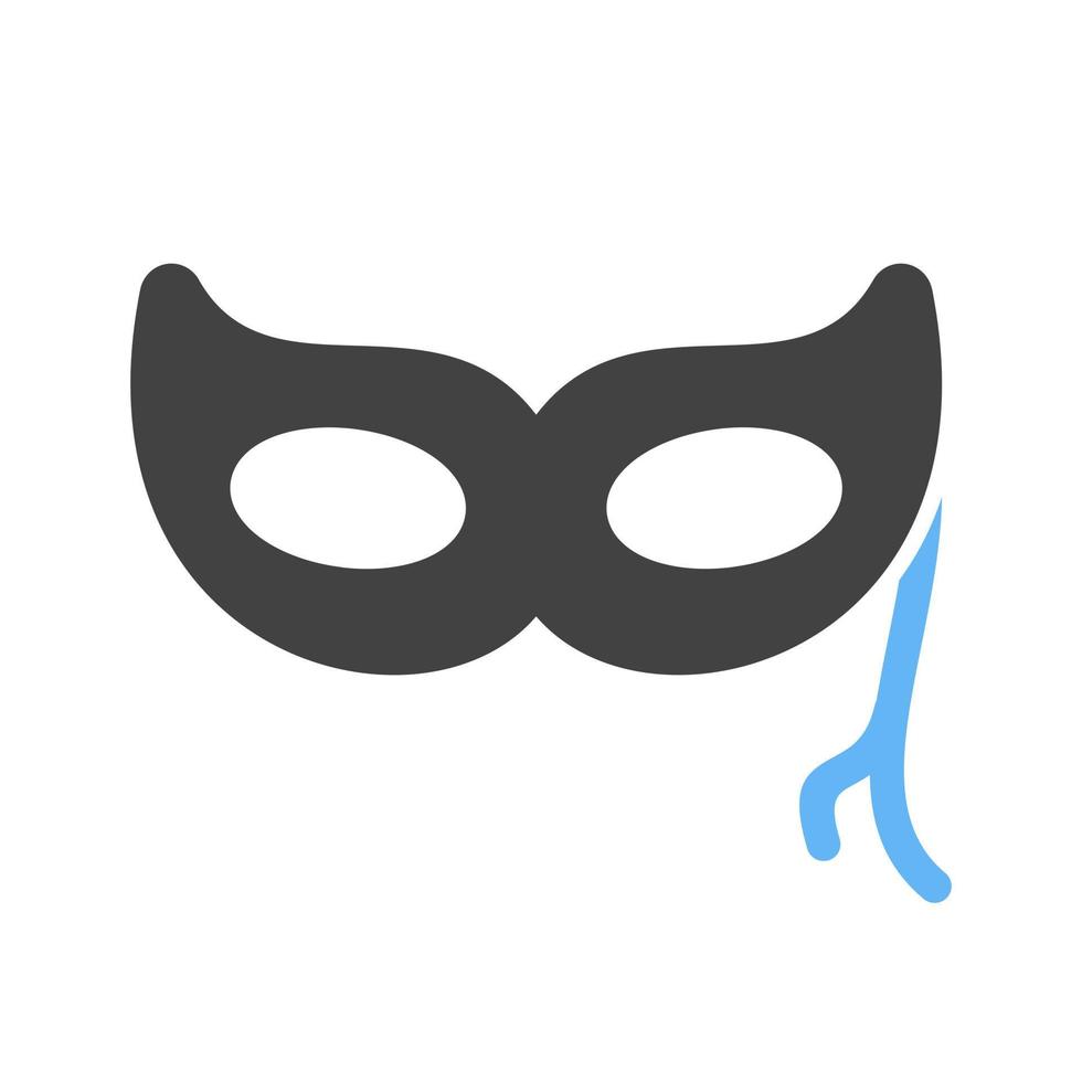Eyes Mask Glyph Blue and Black Icon vector