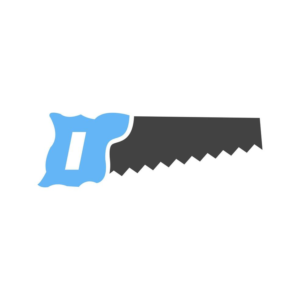 Handsaw Glyph Blue and Black Icon vector