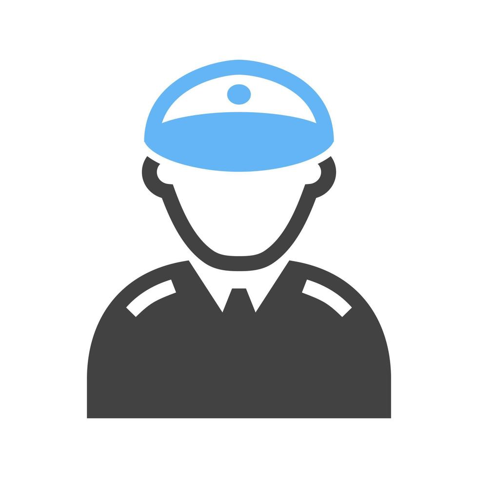 Militant Glyph Blue and Black Icon vector