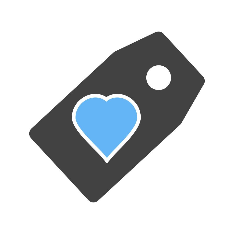 Favorite Tag Glyph Blue and Black Icon vector