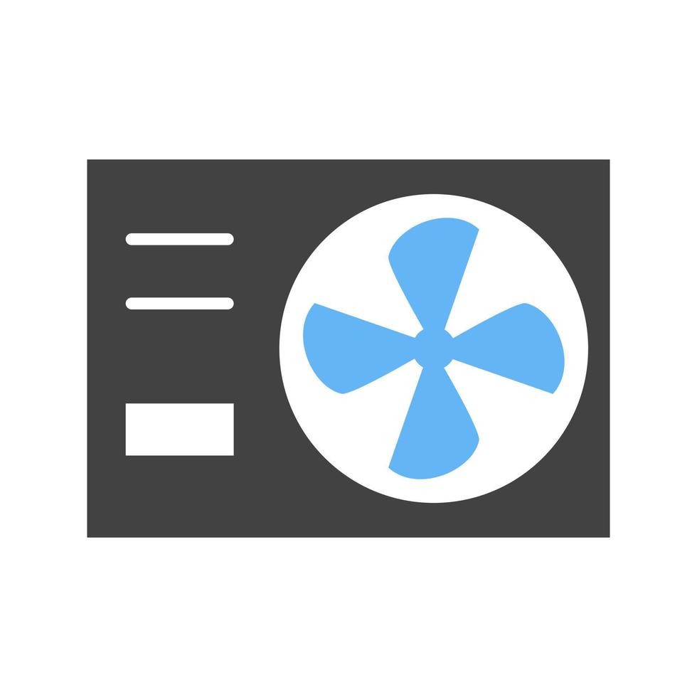 AC Outside Unit Glyph Blue and Black Icon vector