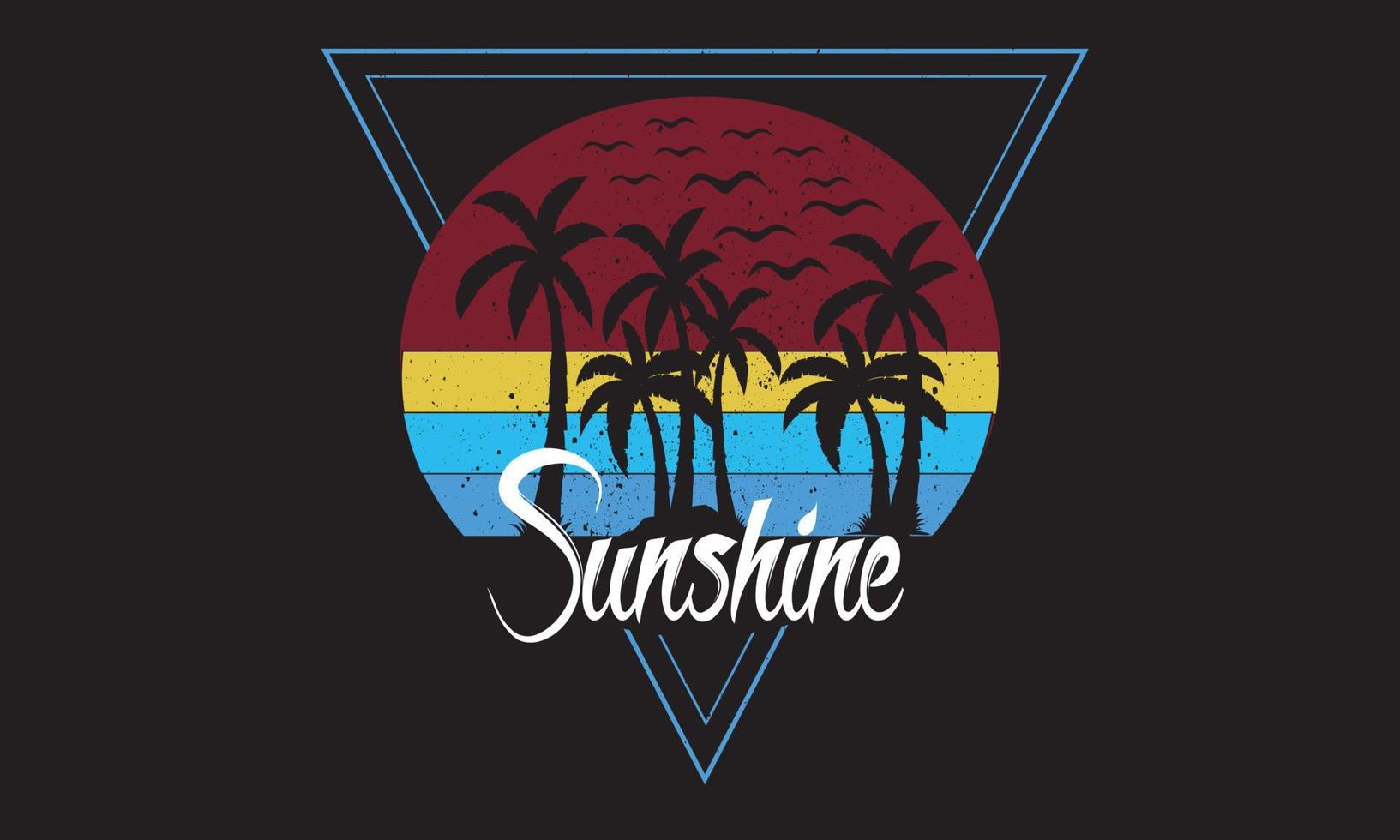 diseño de camiseta de verano sol vector