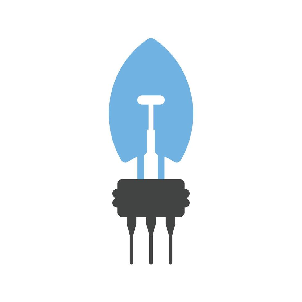 Car Light Bulb Glyph Blue and Black Icon vector