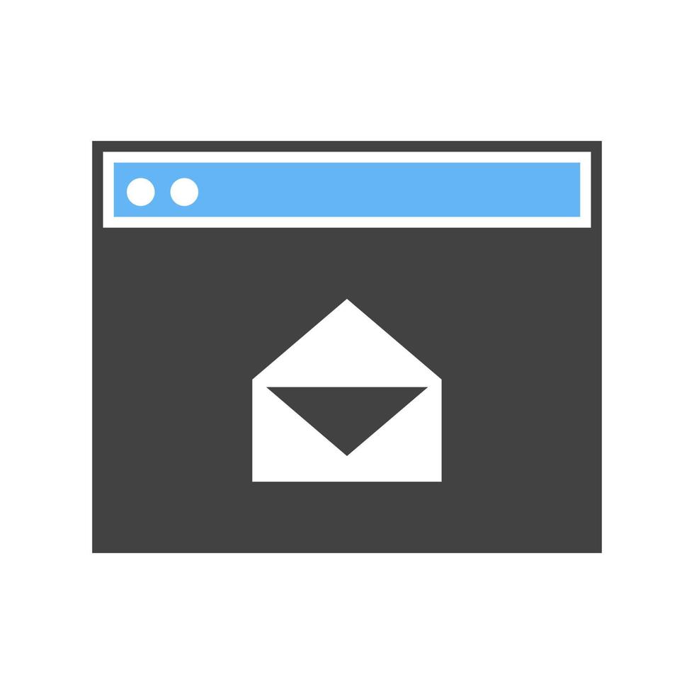 Open in Browser Glyph Blue and Black Icon vector