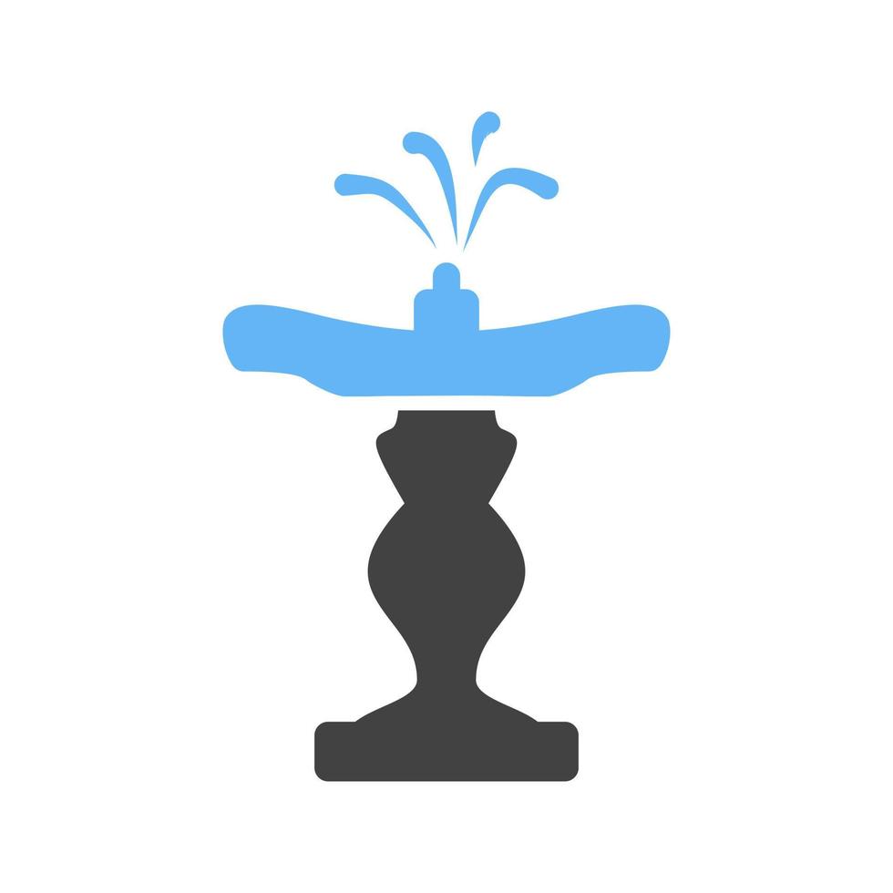 Fountain Glyph Blue and Black Icon vector