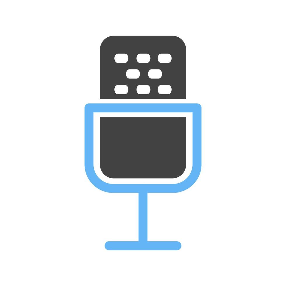 Microphone I Glyph Blue and Black Icon vector