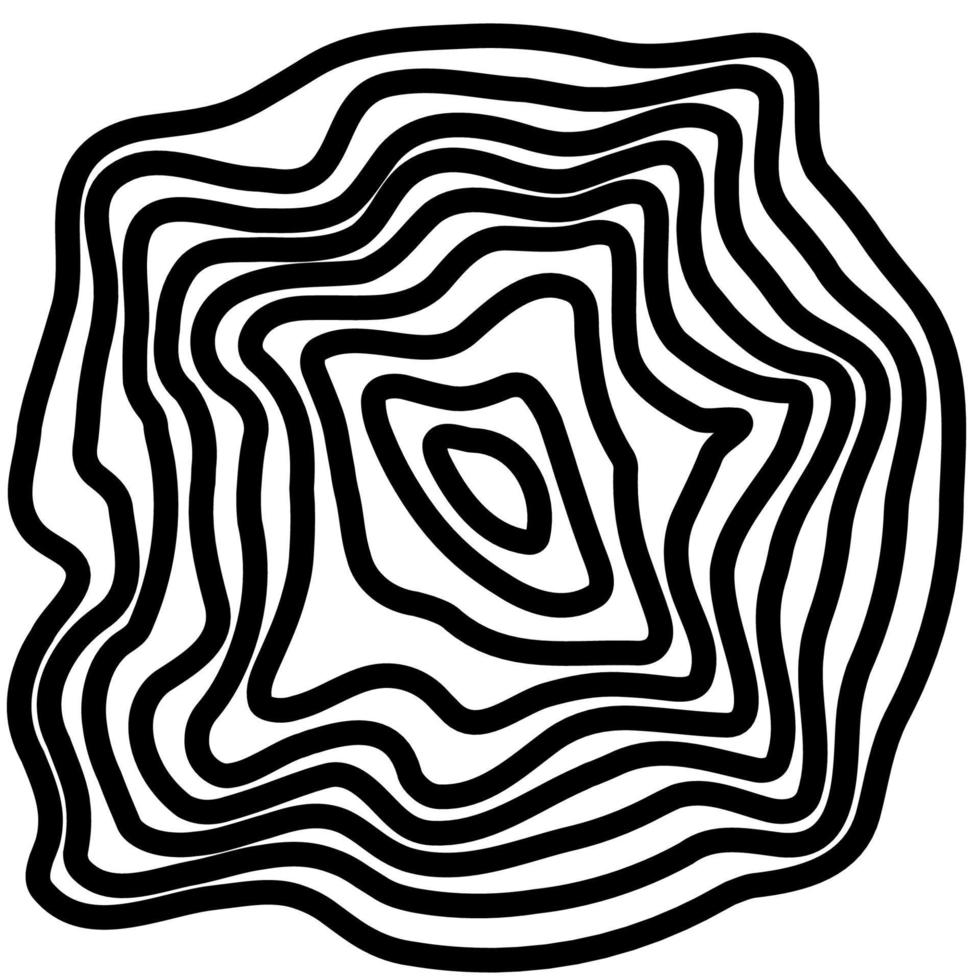 Hypnotic shape of black lines on white background vector