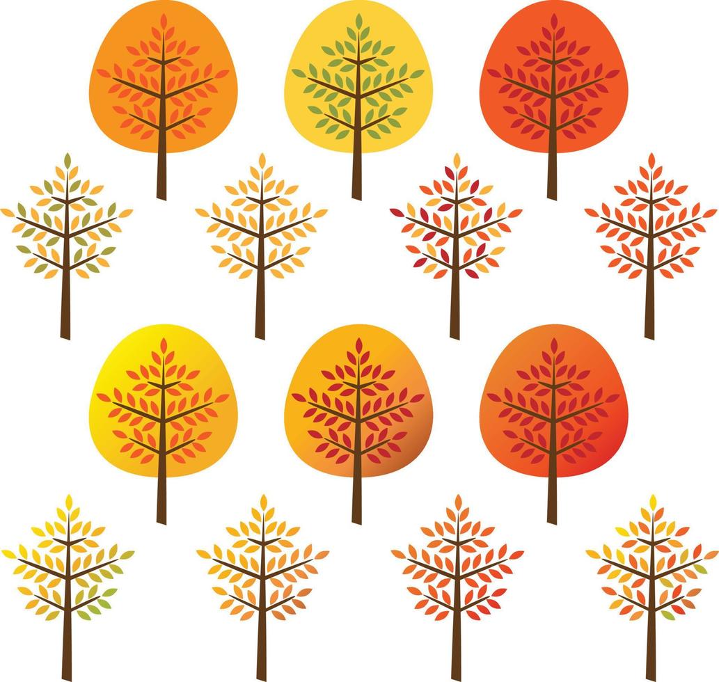 Ilustraciones de autumn tree vector clipart