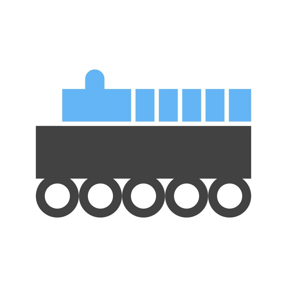 tren de juguete ii glifo icono azul y negro vector