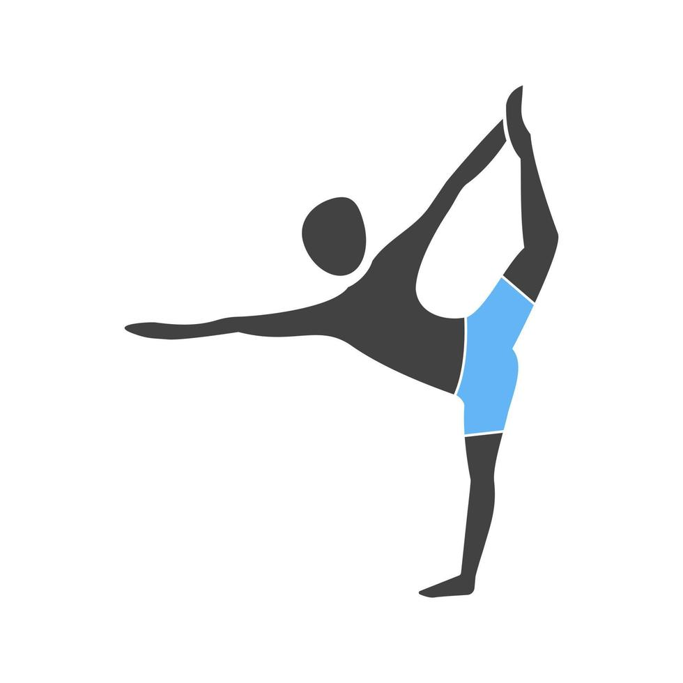 señor de la danza pose glifo icono azul y negro vector