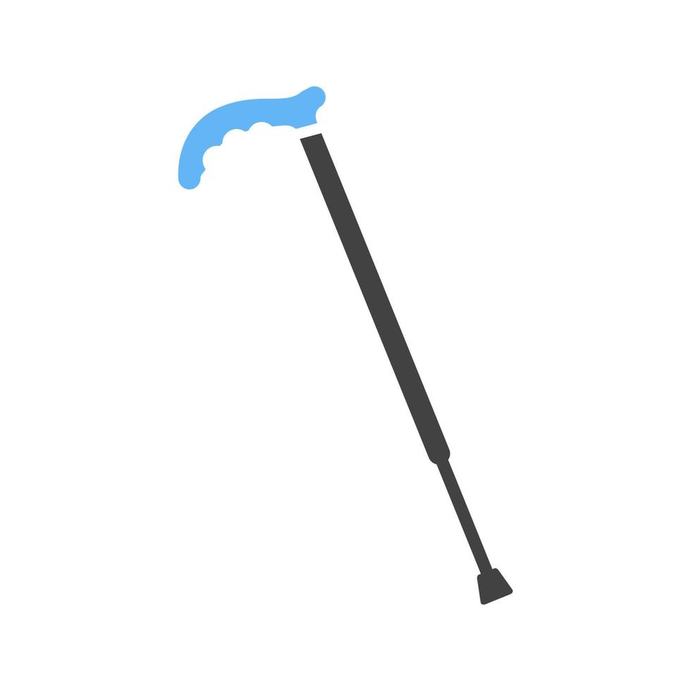Walking Stick Glyph Blue and Black Icon vector