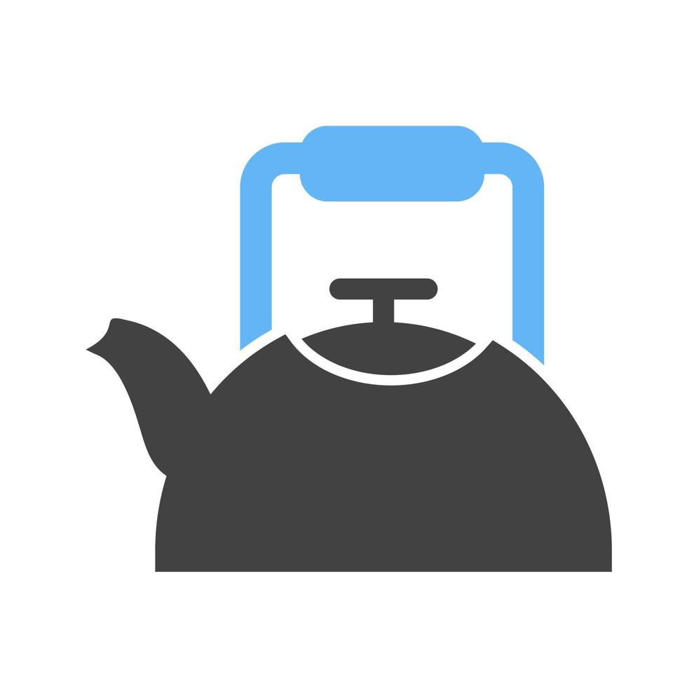 Kettle Glyph Blue and Black Icon vector