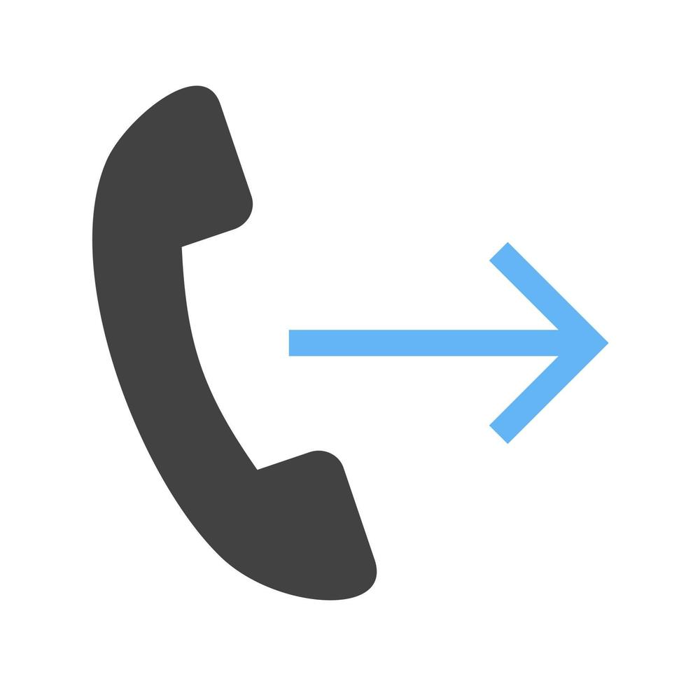 Call forwarding Glyph Blue and Black Icon vector