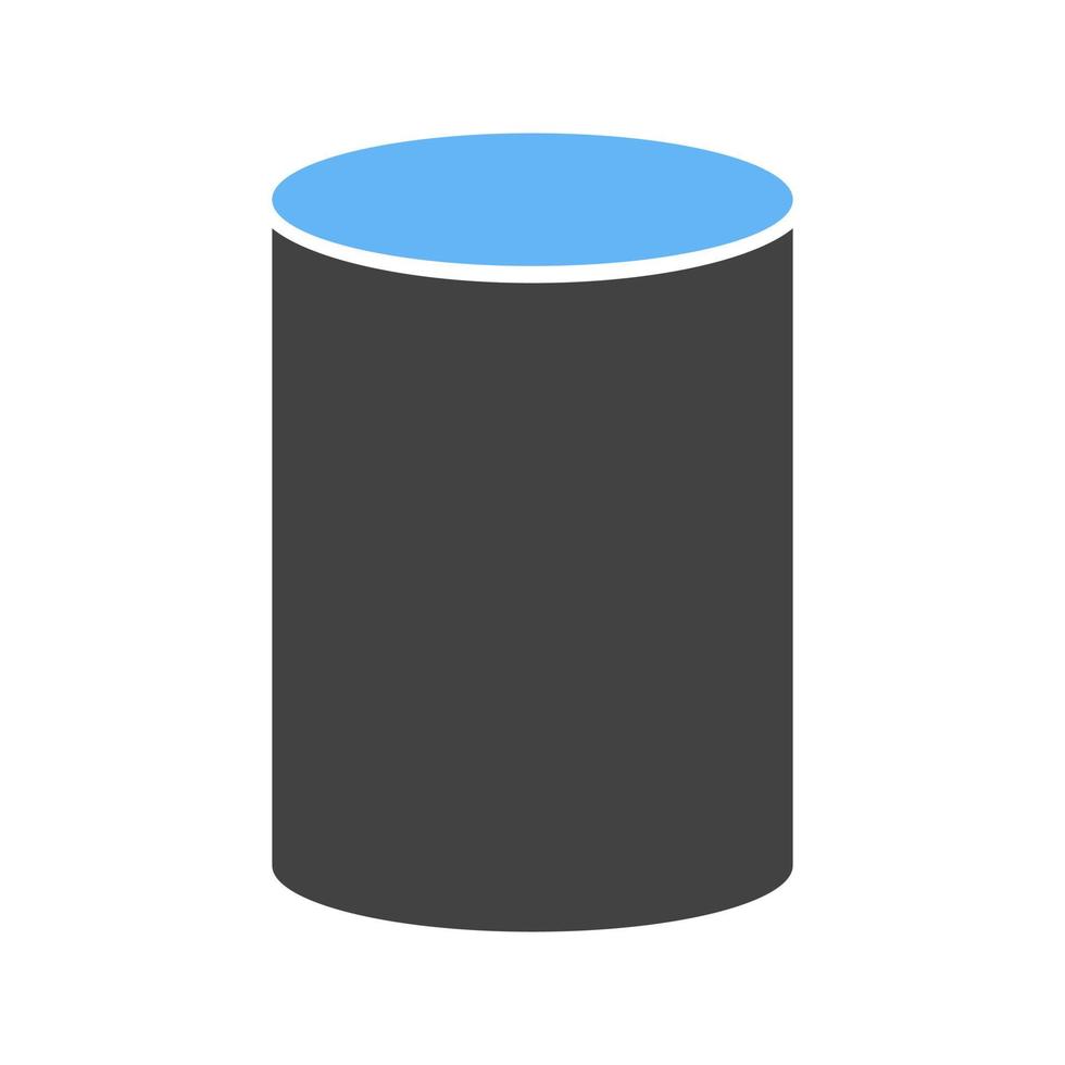 Cylinder Glyph Blue and Black Icon vector