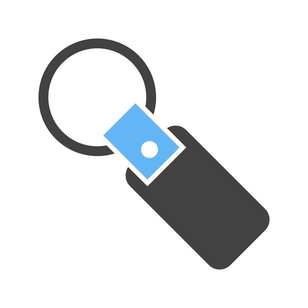 Key Chain Glyph Blue and Black Icon vector