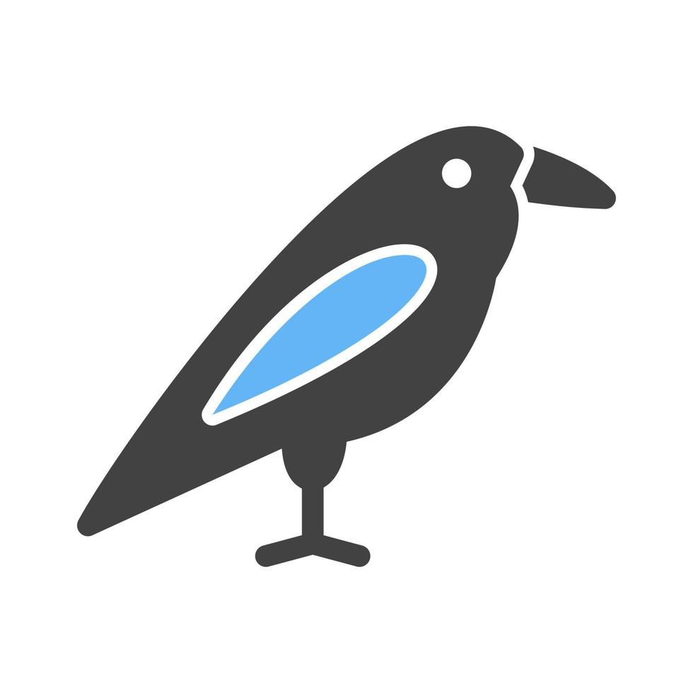 pájaro glifo icono azul y negro vector