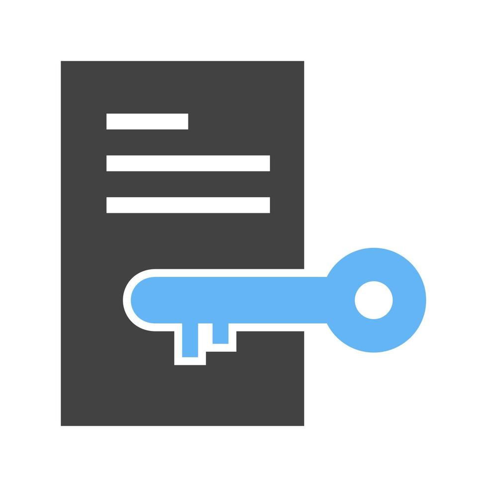 documento privado glifo icono azul y negro vector