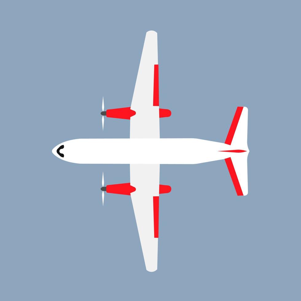 avión viaje transporte vector avión vista superior. transporte de aviación de negocios plano aislado
