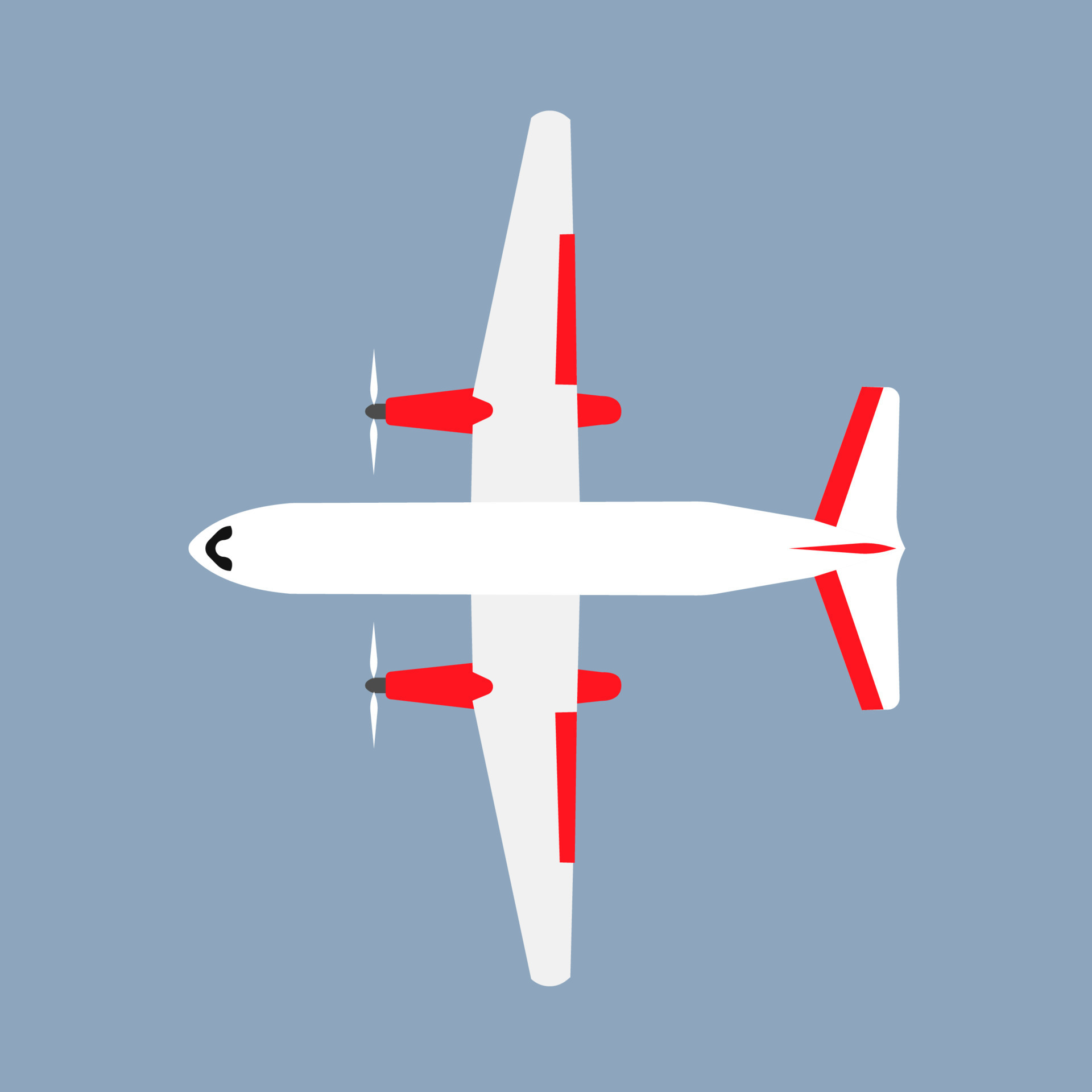 Самолет вид сверху вектор
