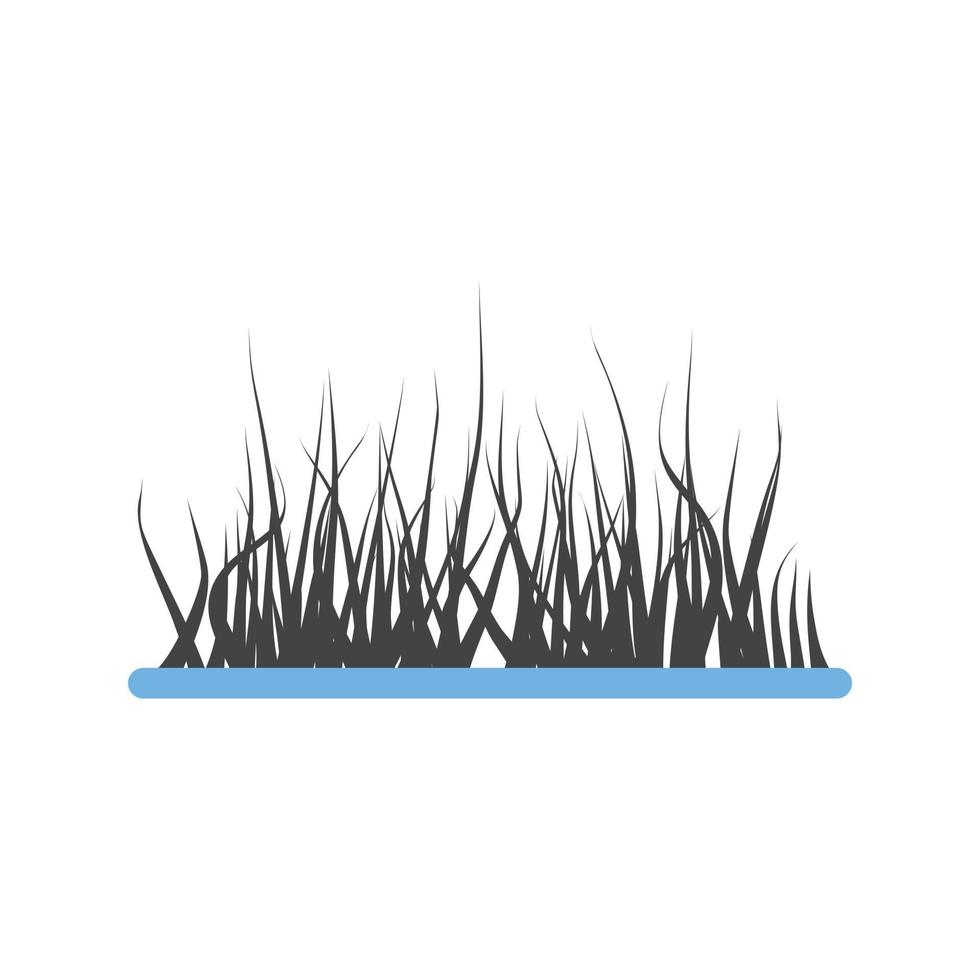 hierba glifo icono azul y negro vector