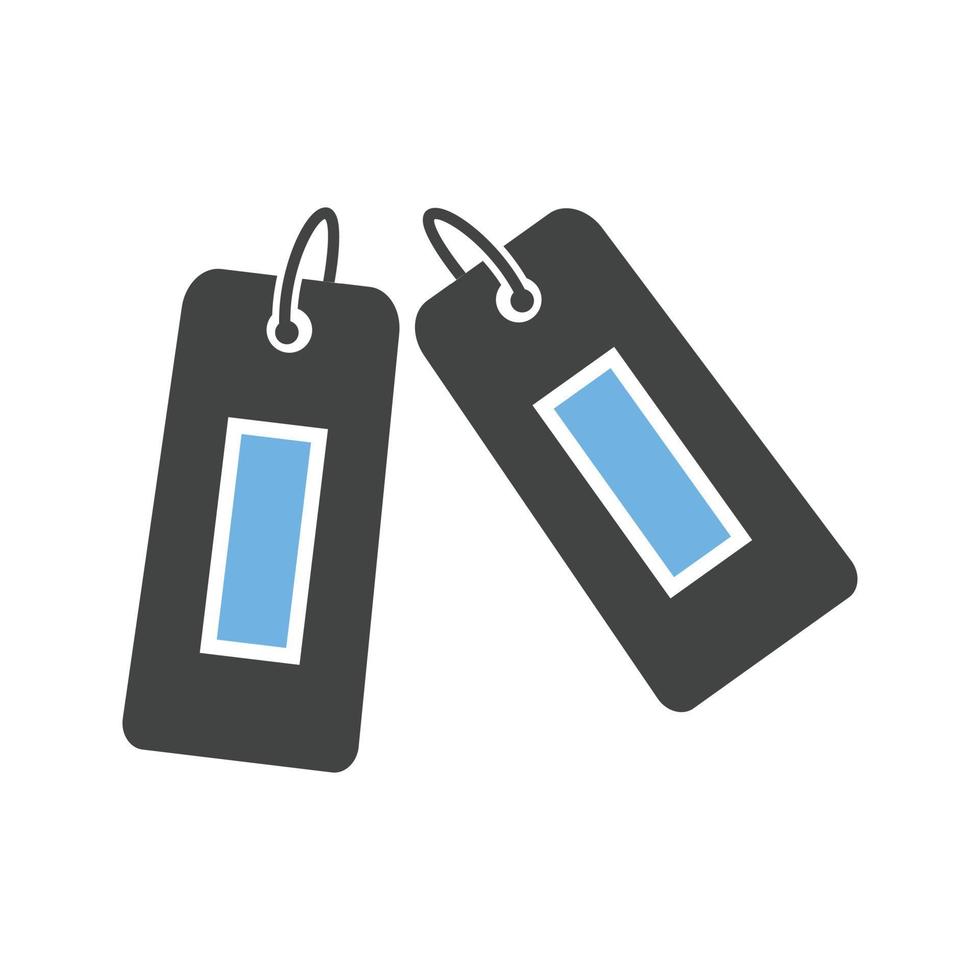 Tags Glyph Blue and Black Icon vector