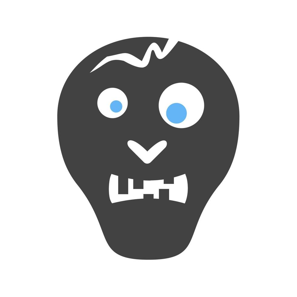 Zombie Glyph Blue and Black Icon vector