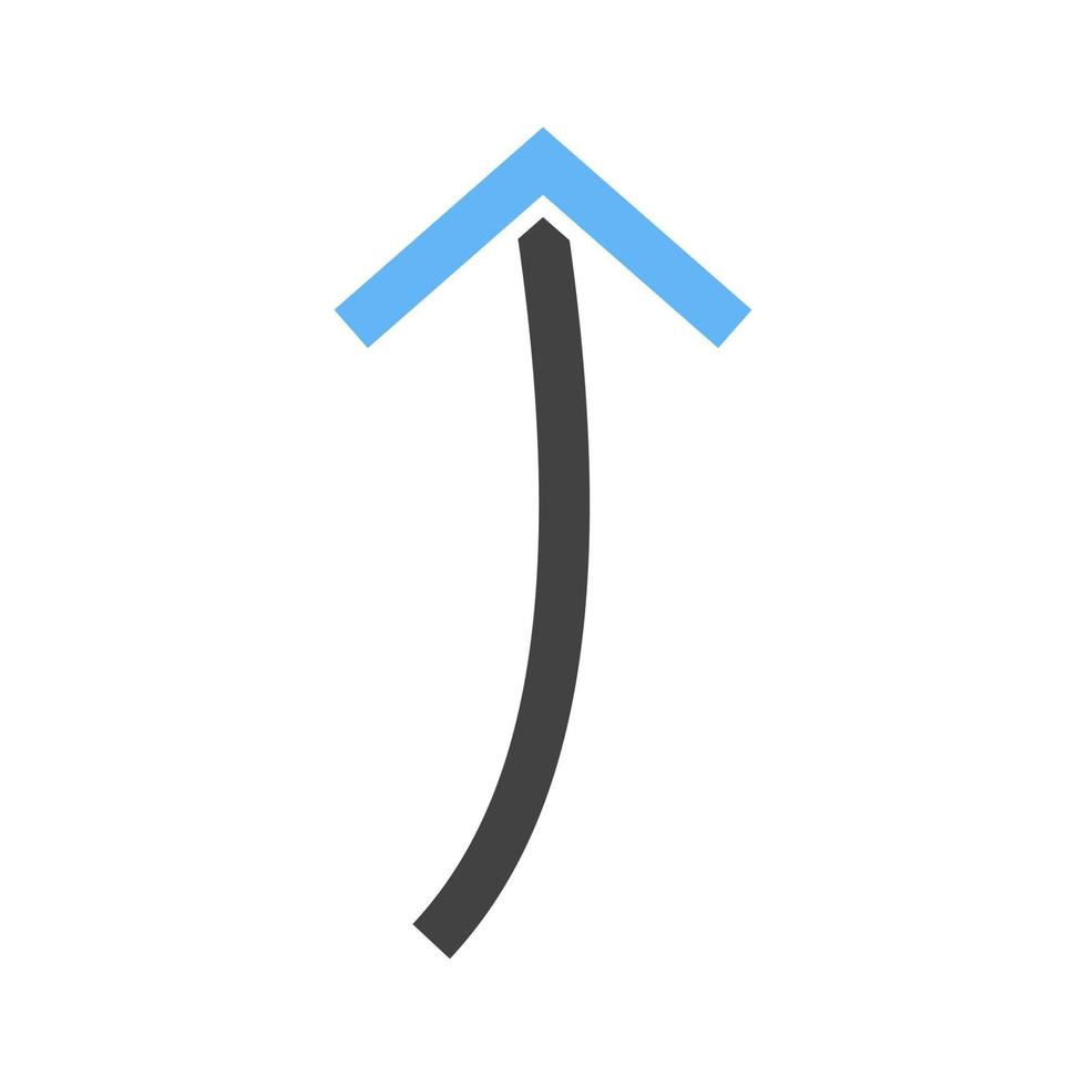 Arrow Pointing Up Glyph Blue and Black Icon vector