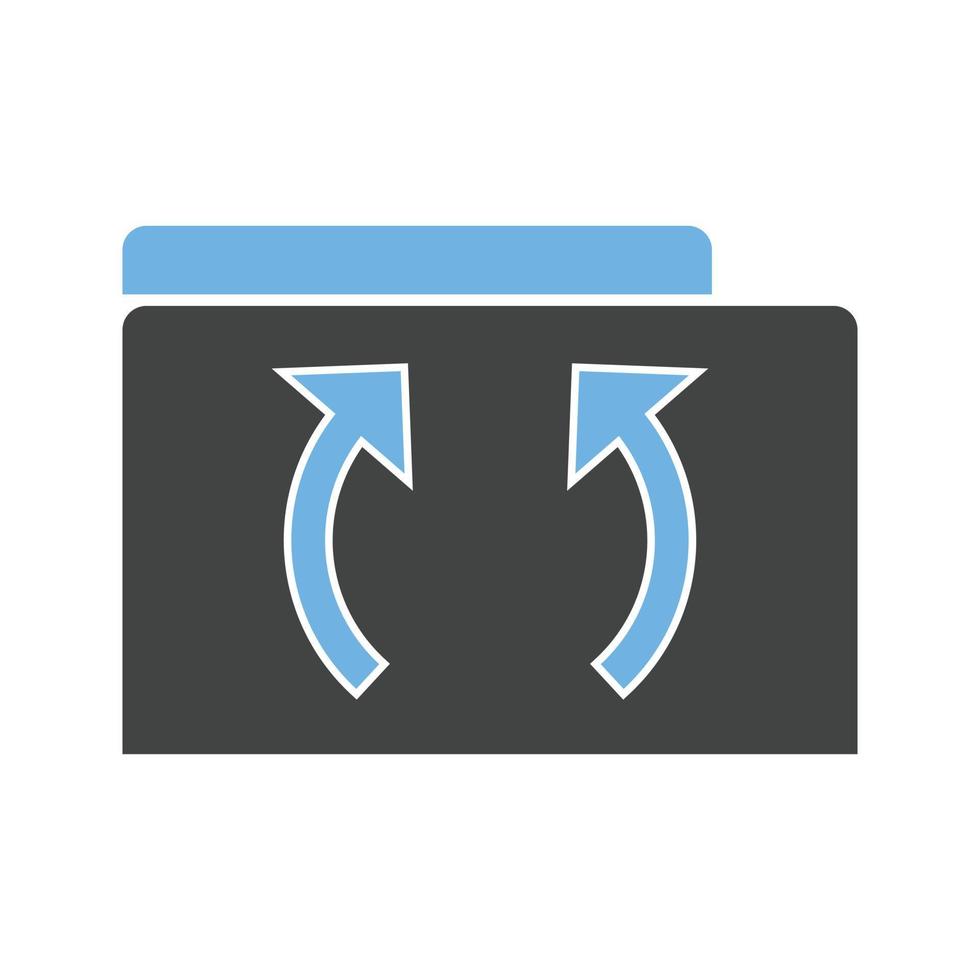 File Management Glyph Blue and Black Icon vector