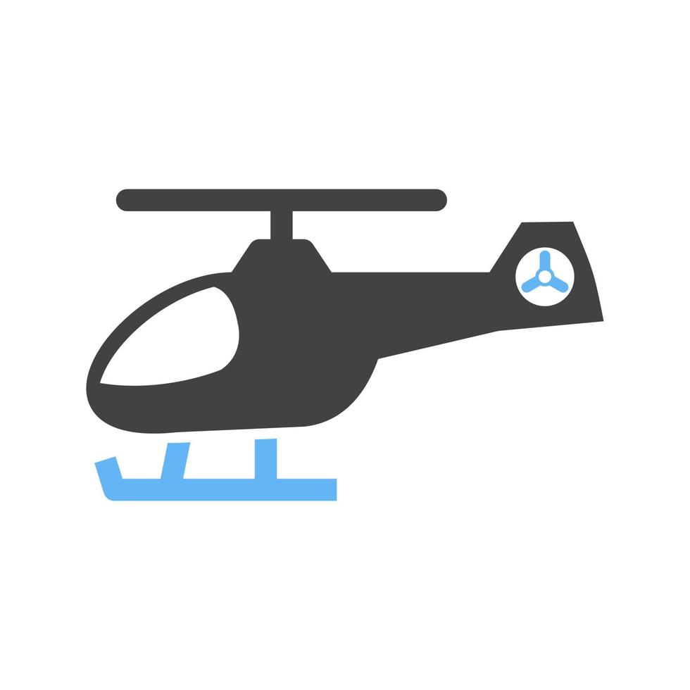 Helicopter Glyph Blue and Black Icon vector