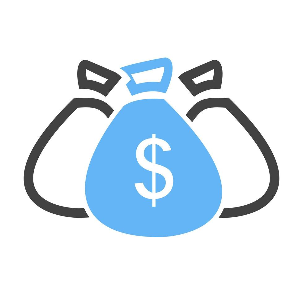 Currency Glyph Blue and Black Icon vector