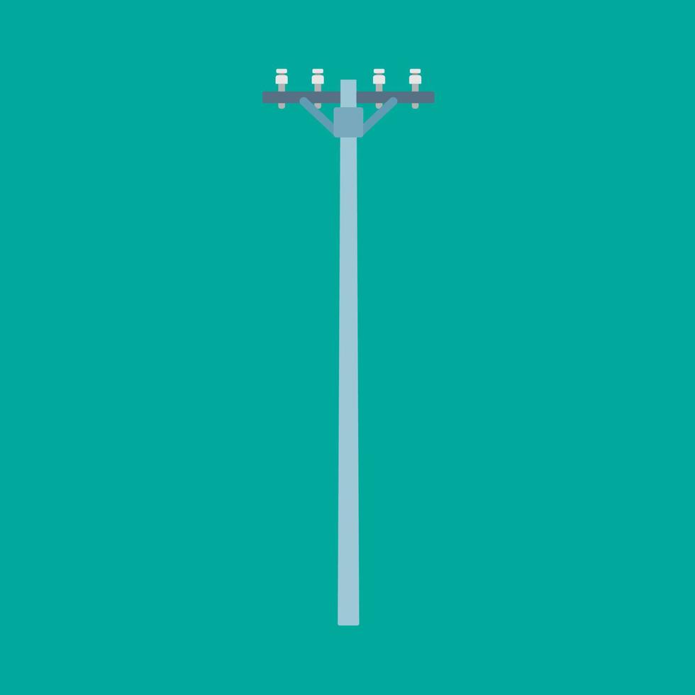 Telephone pole vector icon power cable electricity line. Wire high communication post energy. Telegraph urban tower tall