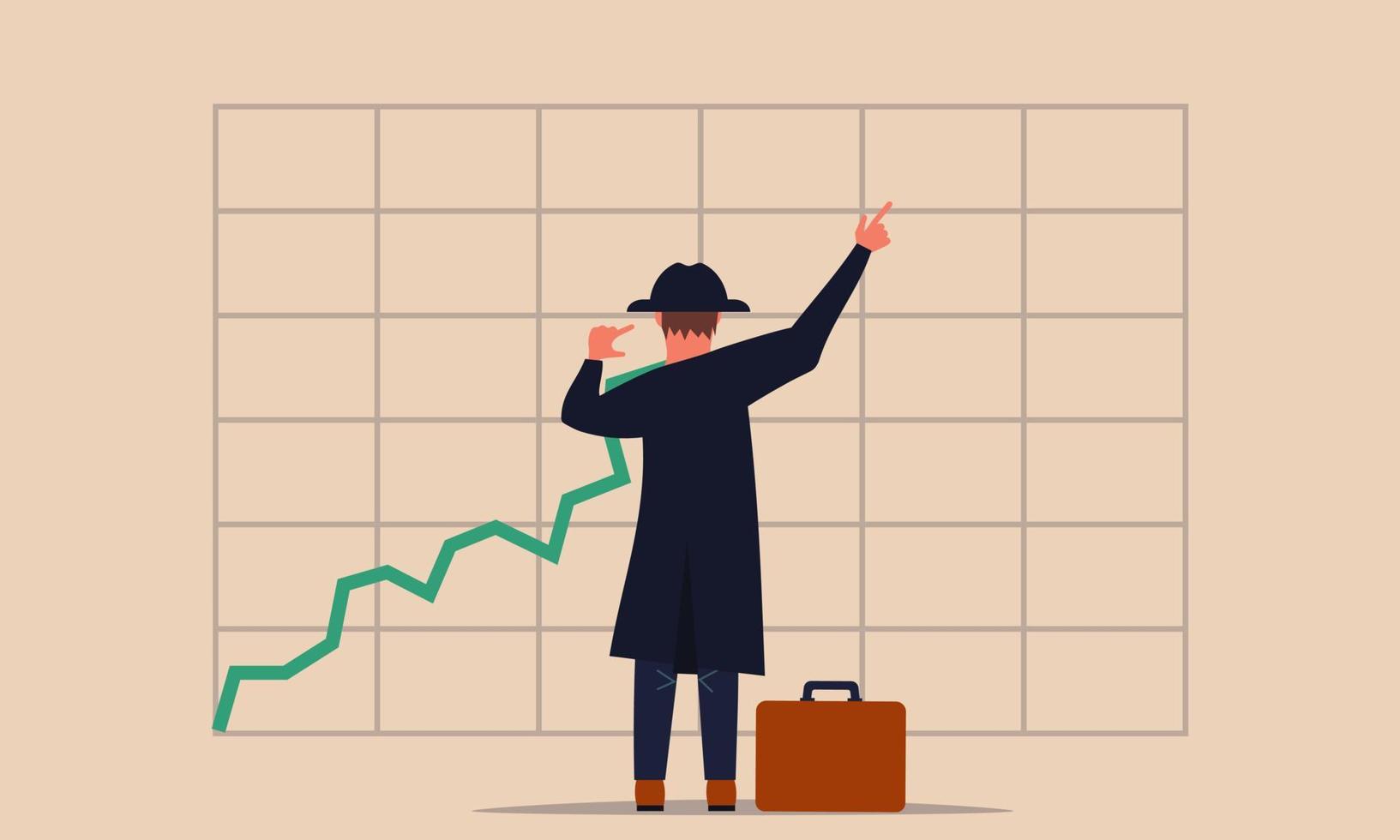 Sell corruption and financial thief to people. Betray business and corrupt deal dollar vector illustration concept. Corrupted anonymous man and investment currency. Illegal fraudulent wealth or robber